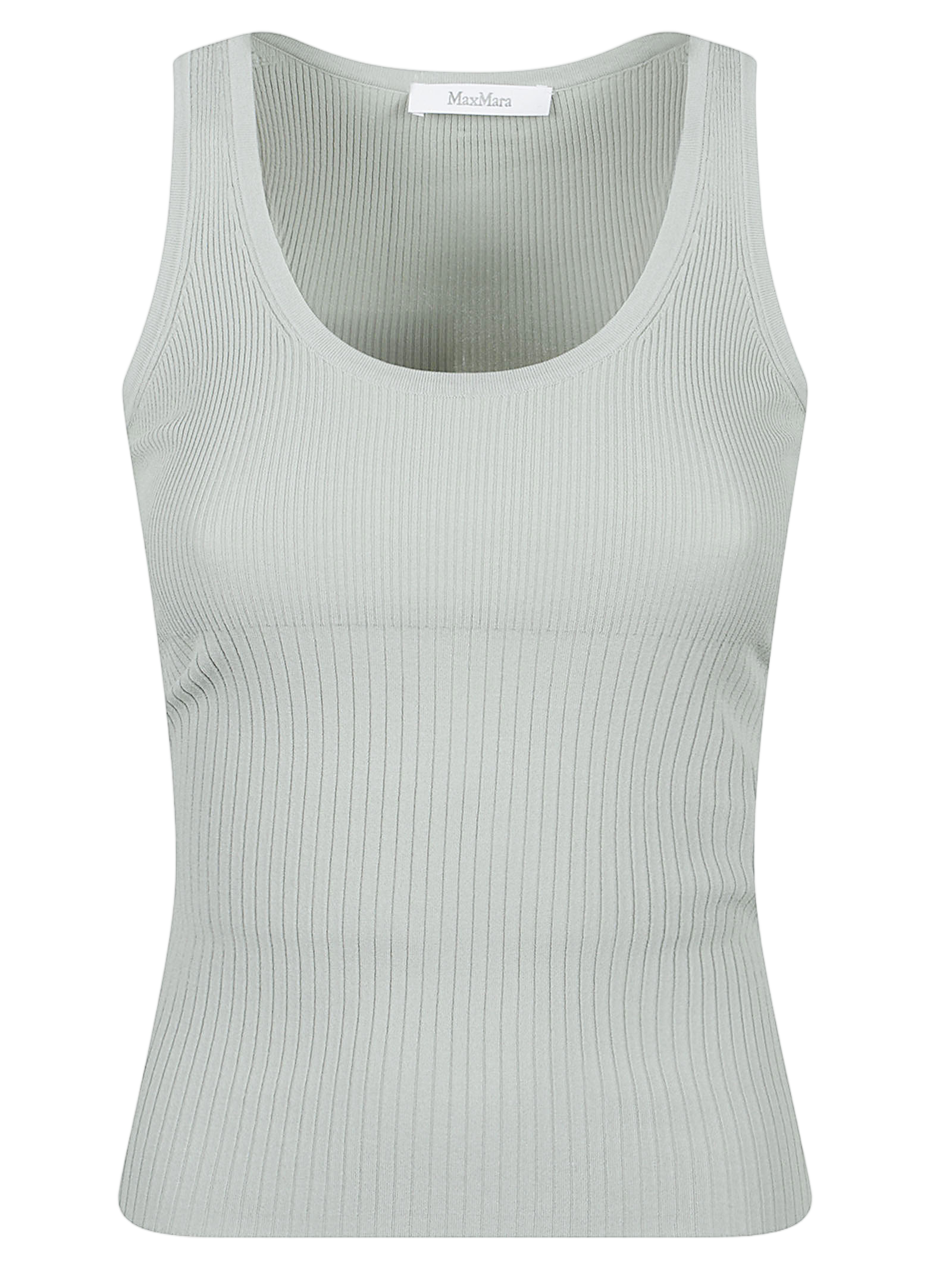 Sleeveless Ribbed Knit Top with Scoop Neckline