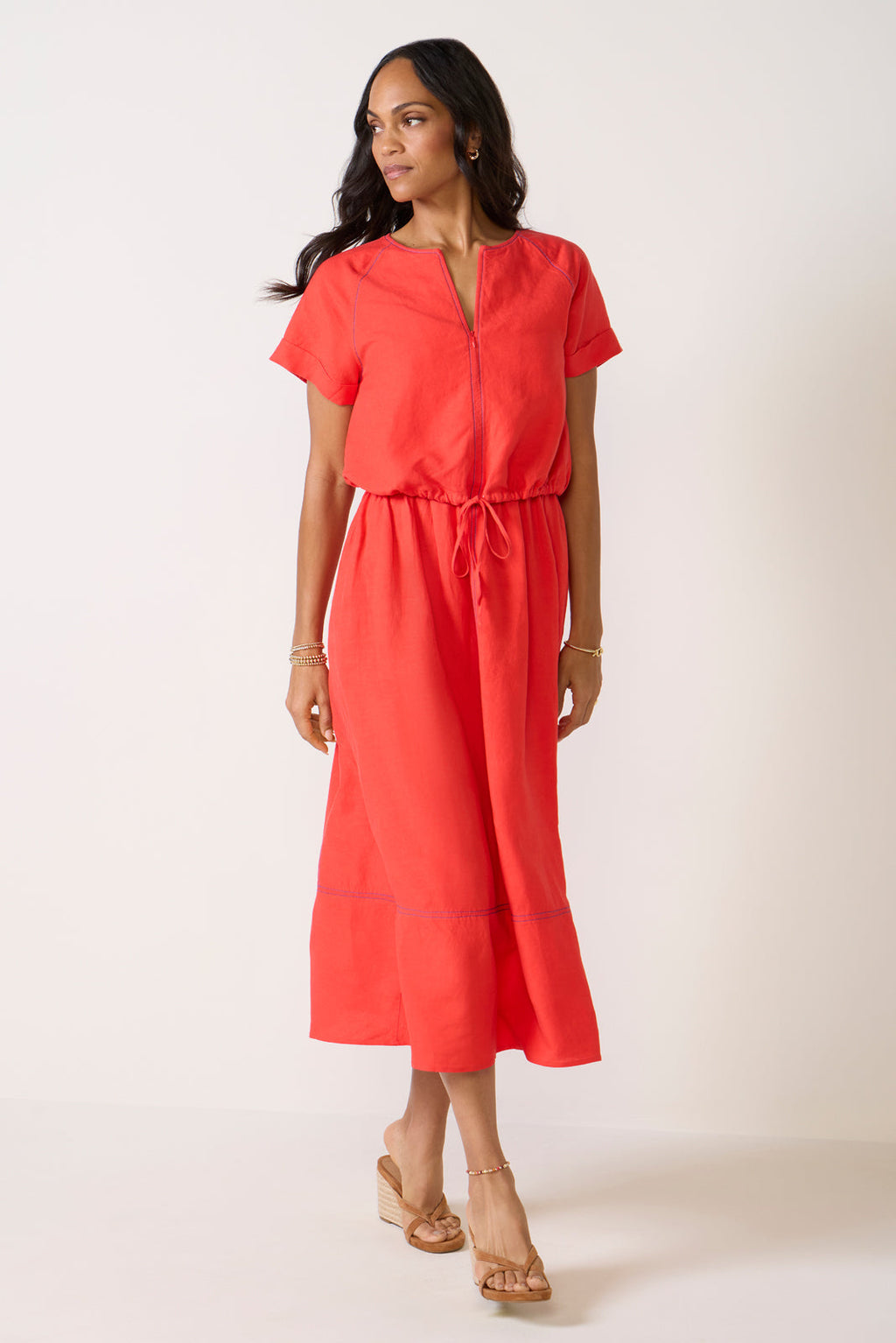 Women's Jill Linen Zip Up Top