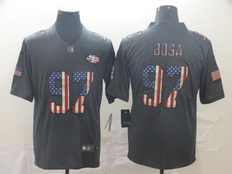 Men's San Francisco 49ers #97 Nick Bosa Black Game Player jersey