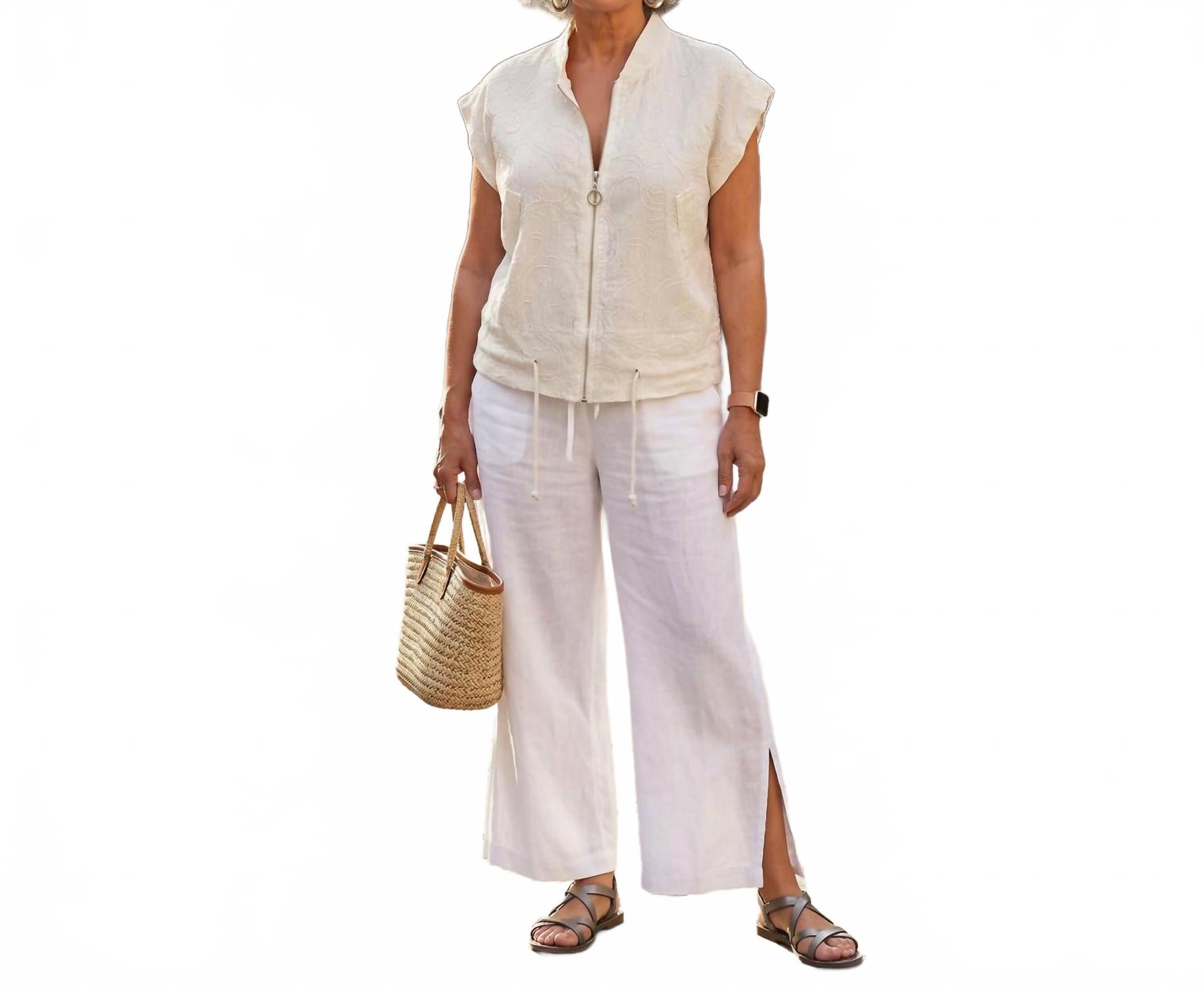 Firenze Cinch Top In Beige