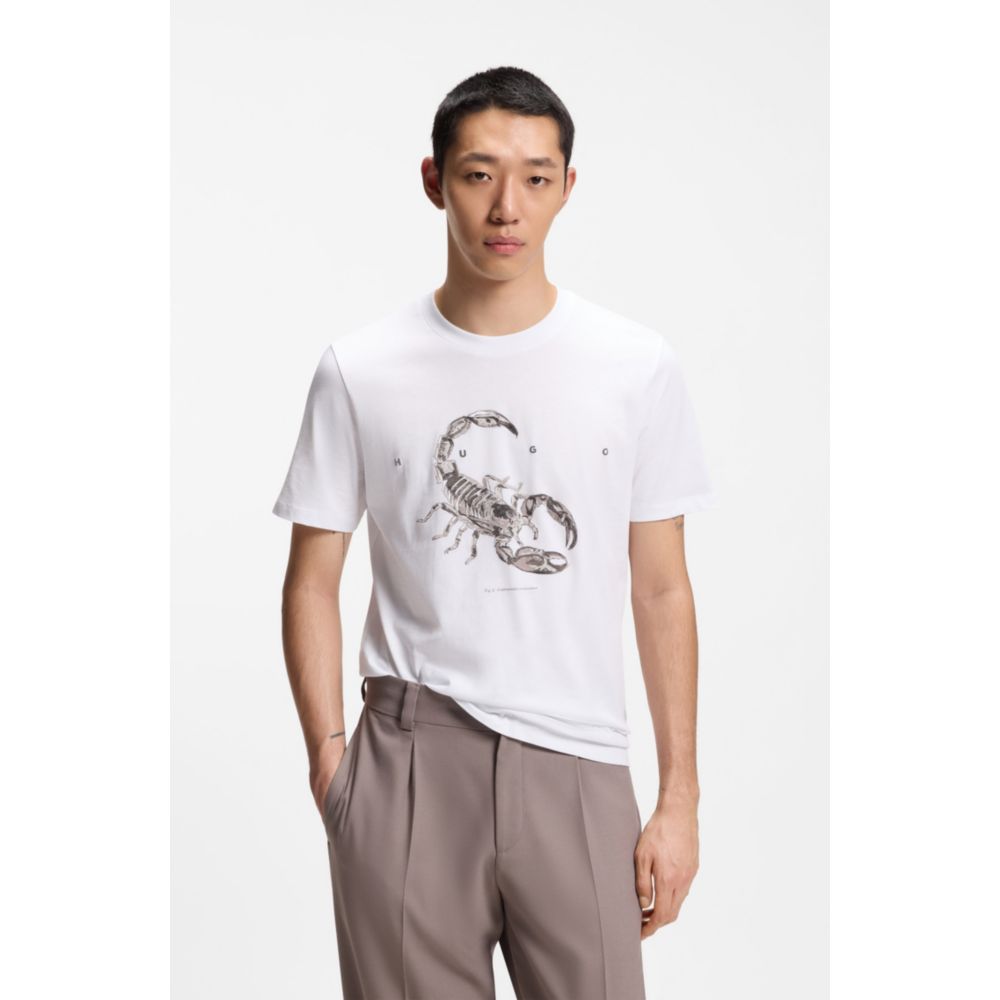 Cotton-jersey T-shirt with spaced-out logo