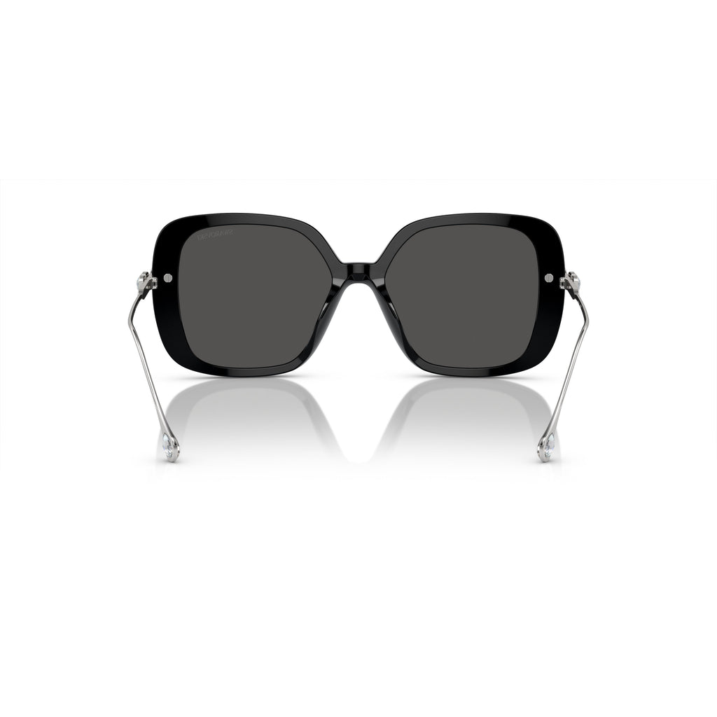 0Sk6011 Large Square Black Acetate Sunglasses with Crystal Embellishments