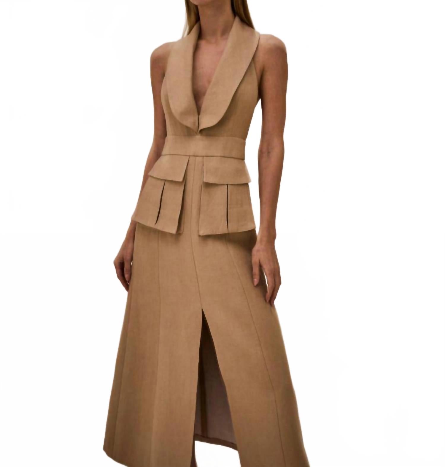 Sessile Sleeveless Midi Dress In Dune