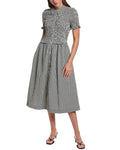 Design History Smocked Gingham Midi Dress