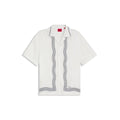 Oversized-fit printed shirt with camp collar