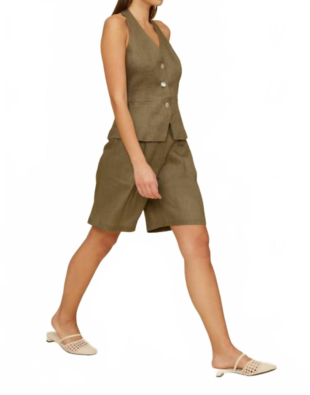 Inaya Halter Vest In Olive