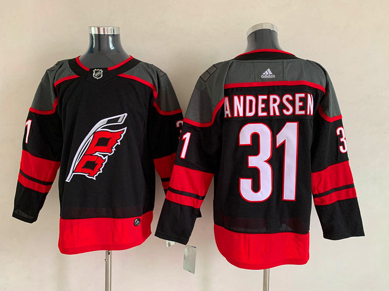 Men's Carolina Hurricanes Frederik Andersen #31 Black Player jersey