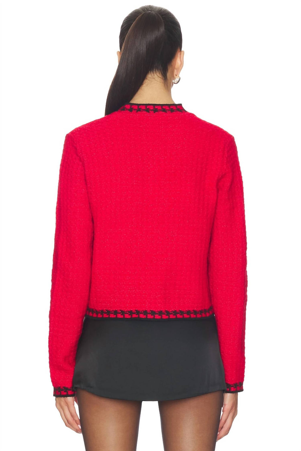 Benedict Cardigan Top In Preppy Crimson