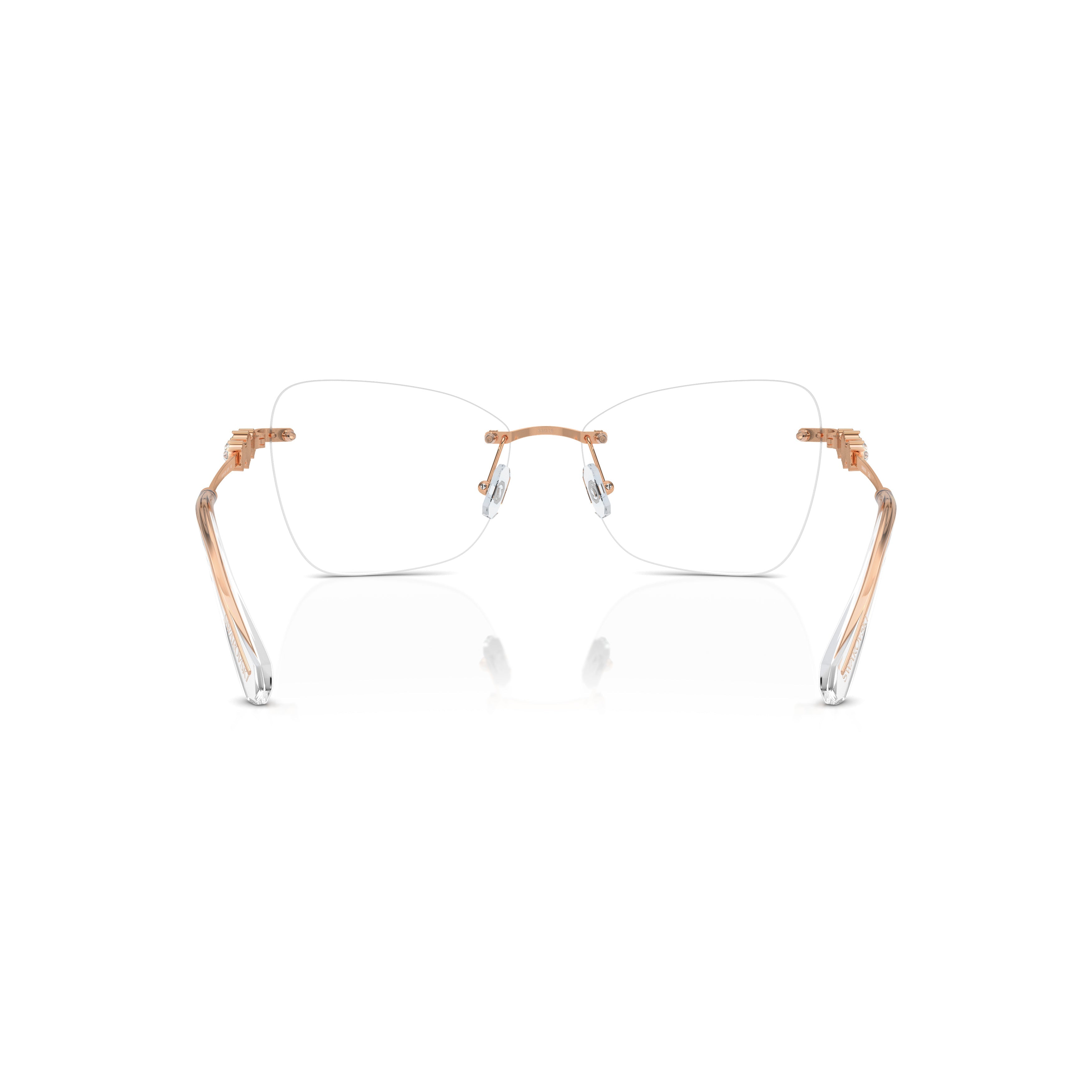 Rimless Eyeglasses With Gold-Toned Metal Temples And Crystal Embellishments