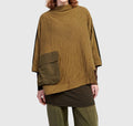 Urban Sah Quilted Pullover Sweater In Khaki