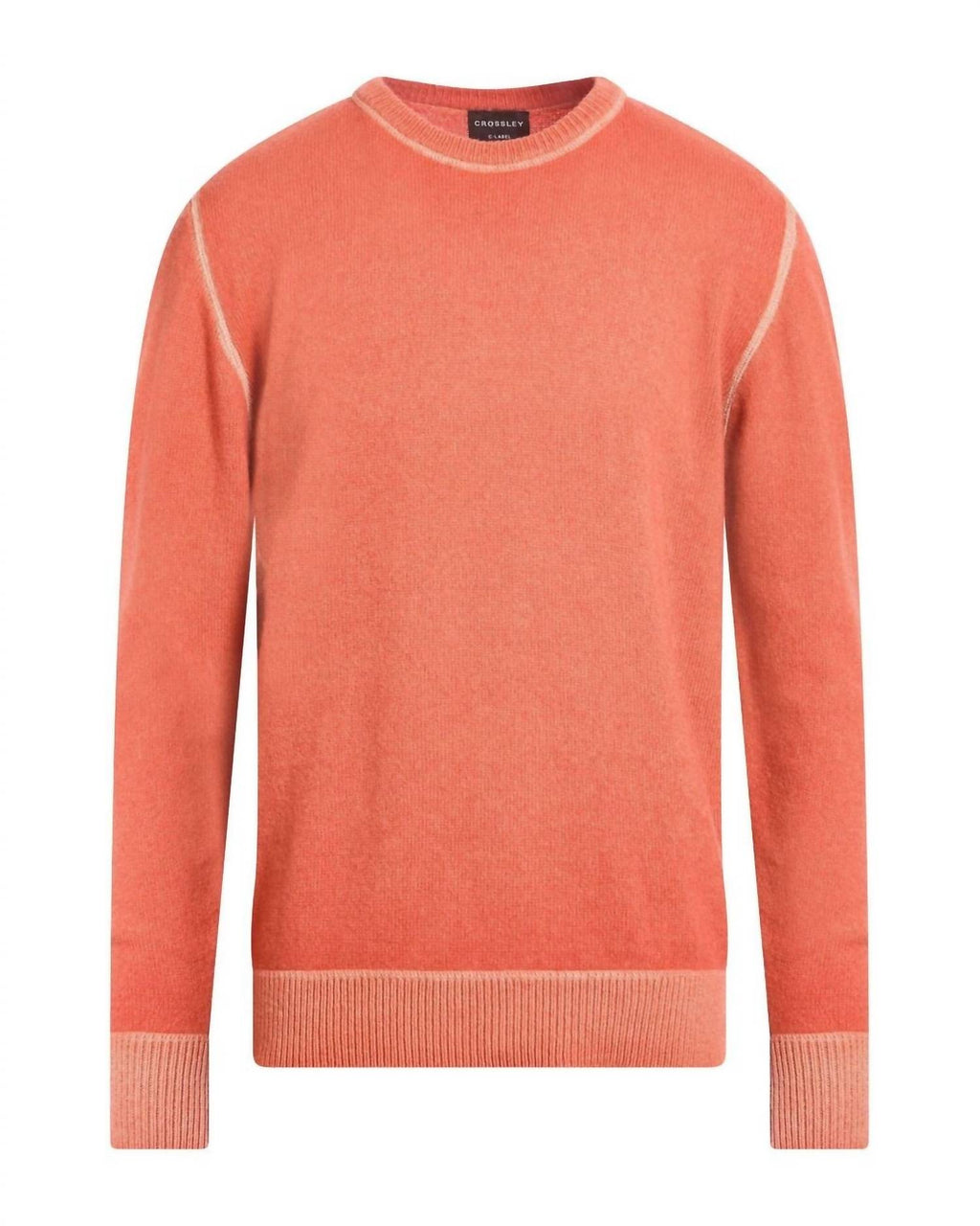Long Sleeve Cotton Sweater In Salmon
