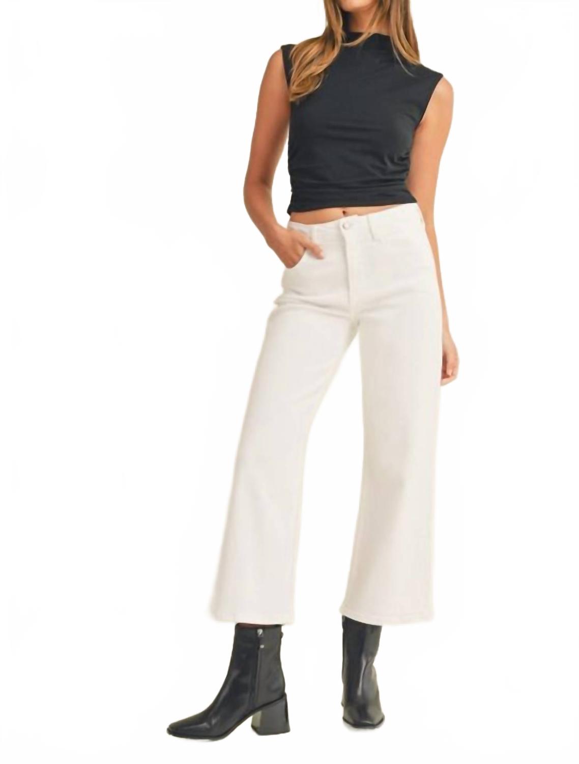 Classic Wide Leg Jeans In Optic White