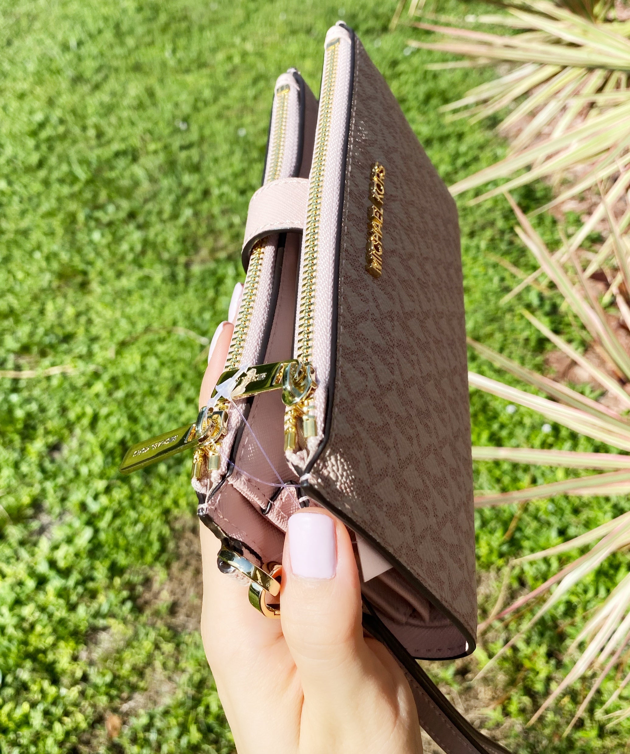 Michael Kors Jet Set Travel Double Zip Wristlet Ballet Pink MK
