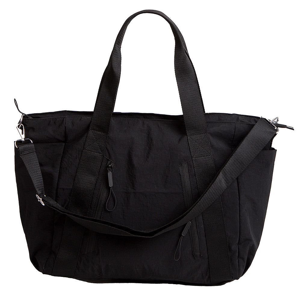 Solid Spacious Multi Compartment Carryall Tote Bag