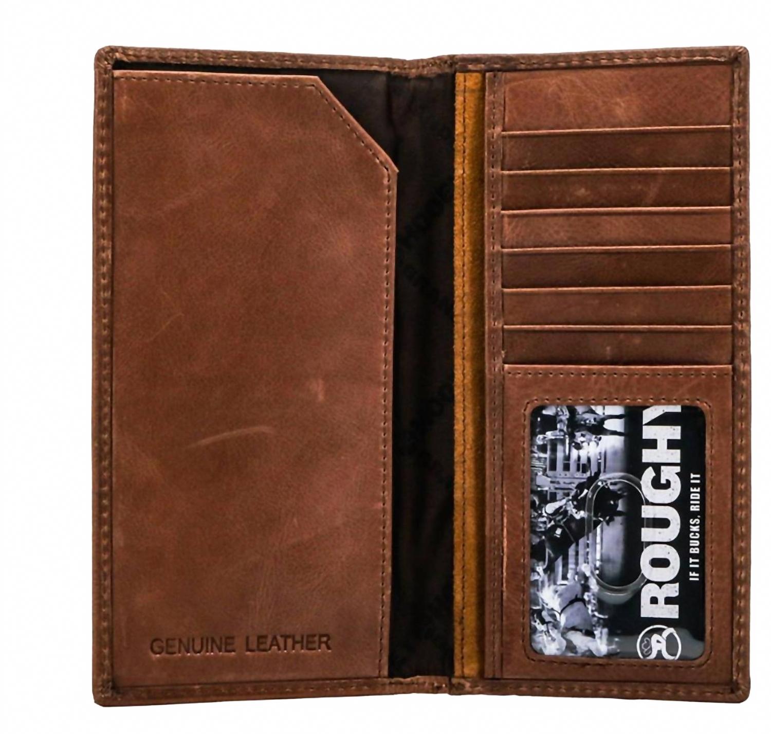 Roughy Leather Rodeo Wallet In Tan/brown