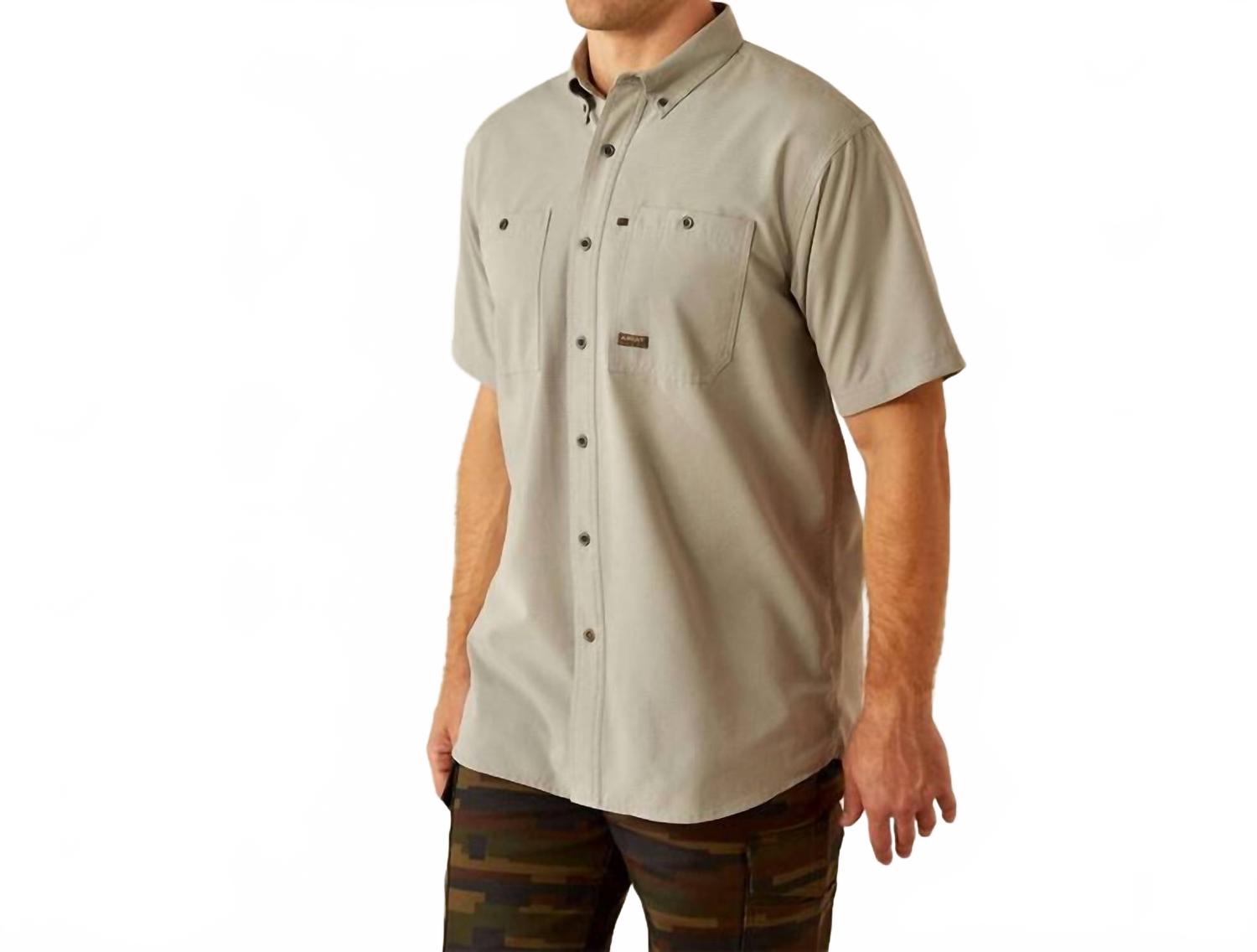 Men's Rebar Made Tough 360 Airflow Short Sleeve Work Shirt In Wild Dove