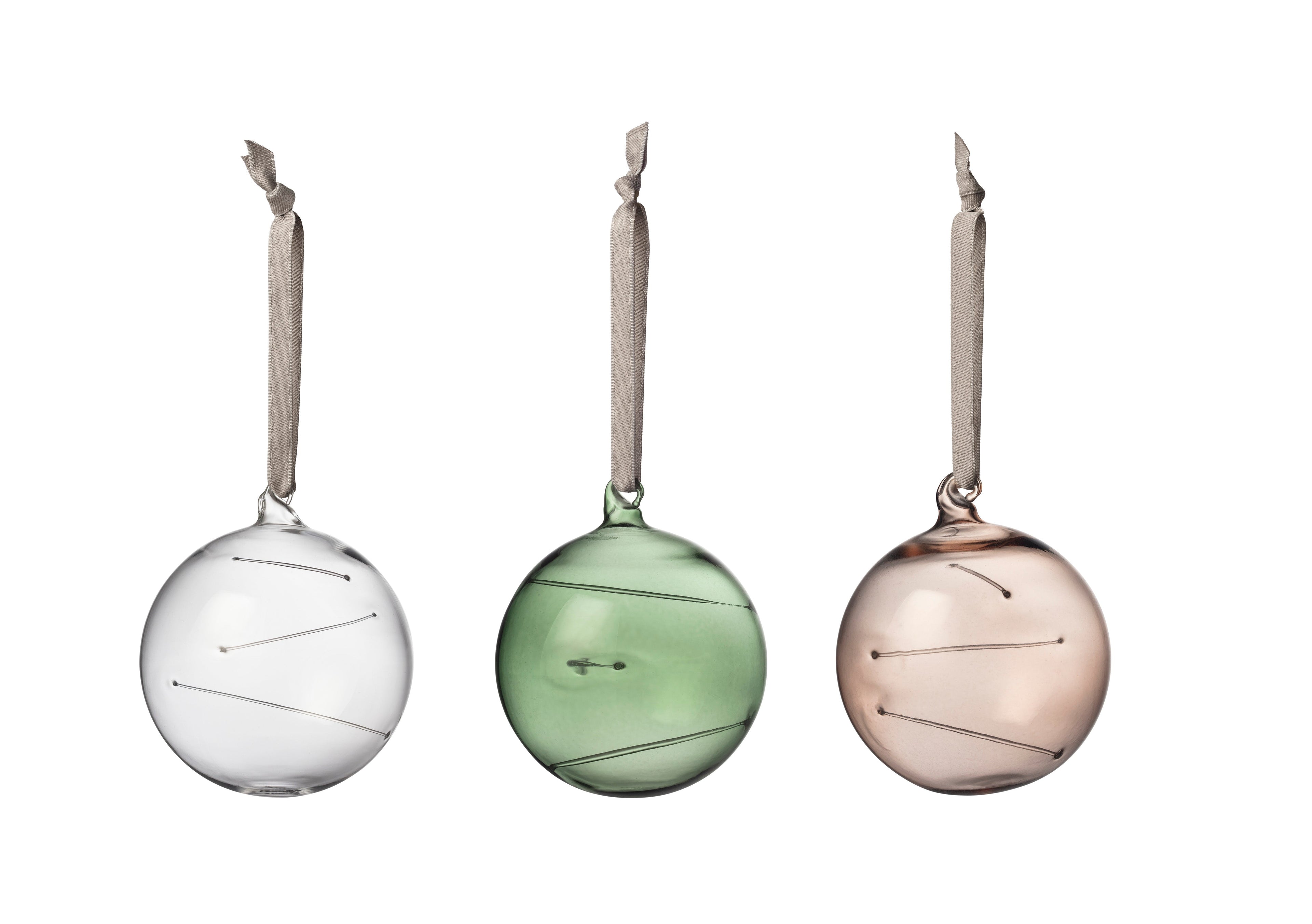 Sun ball 80mm clear-green-linen 3set