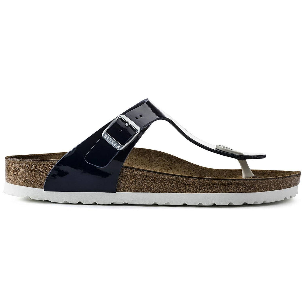 Women's Gizeh Birko Flor Sandal In Dress Blues Patent Navy