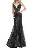 Glitter Mermaid Gown In Black