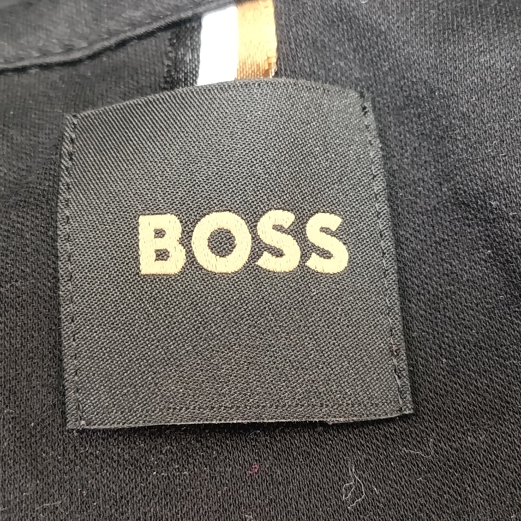 Boss Regular-Fit Polo Shirt in Black Cotton