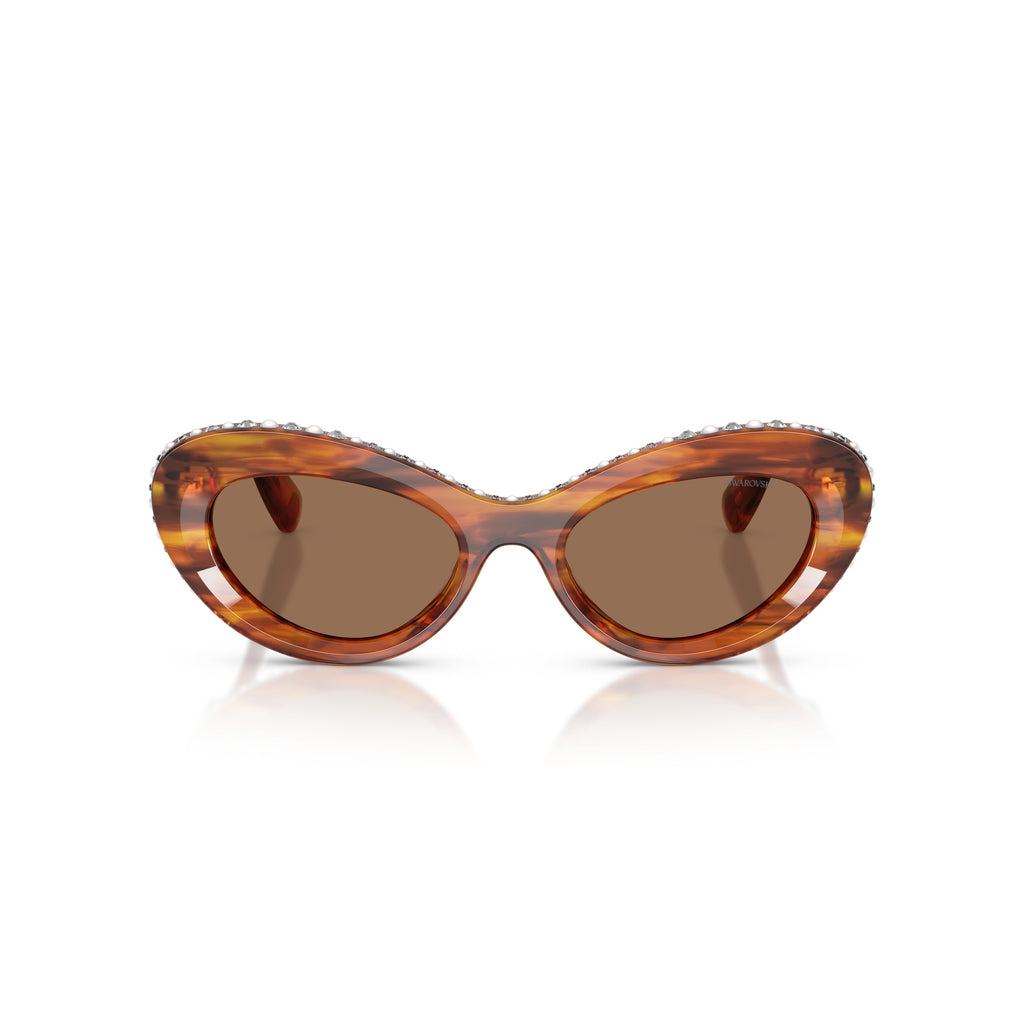 0Sk6061U Cat-Eye Tortoiseshell Sunglasses with Crystalline Accents