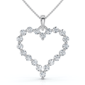 1ct Diamond Heart Shaped Pendant 14K White Gold New