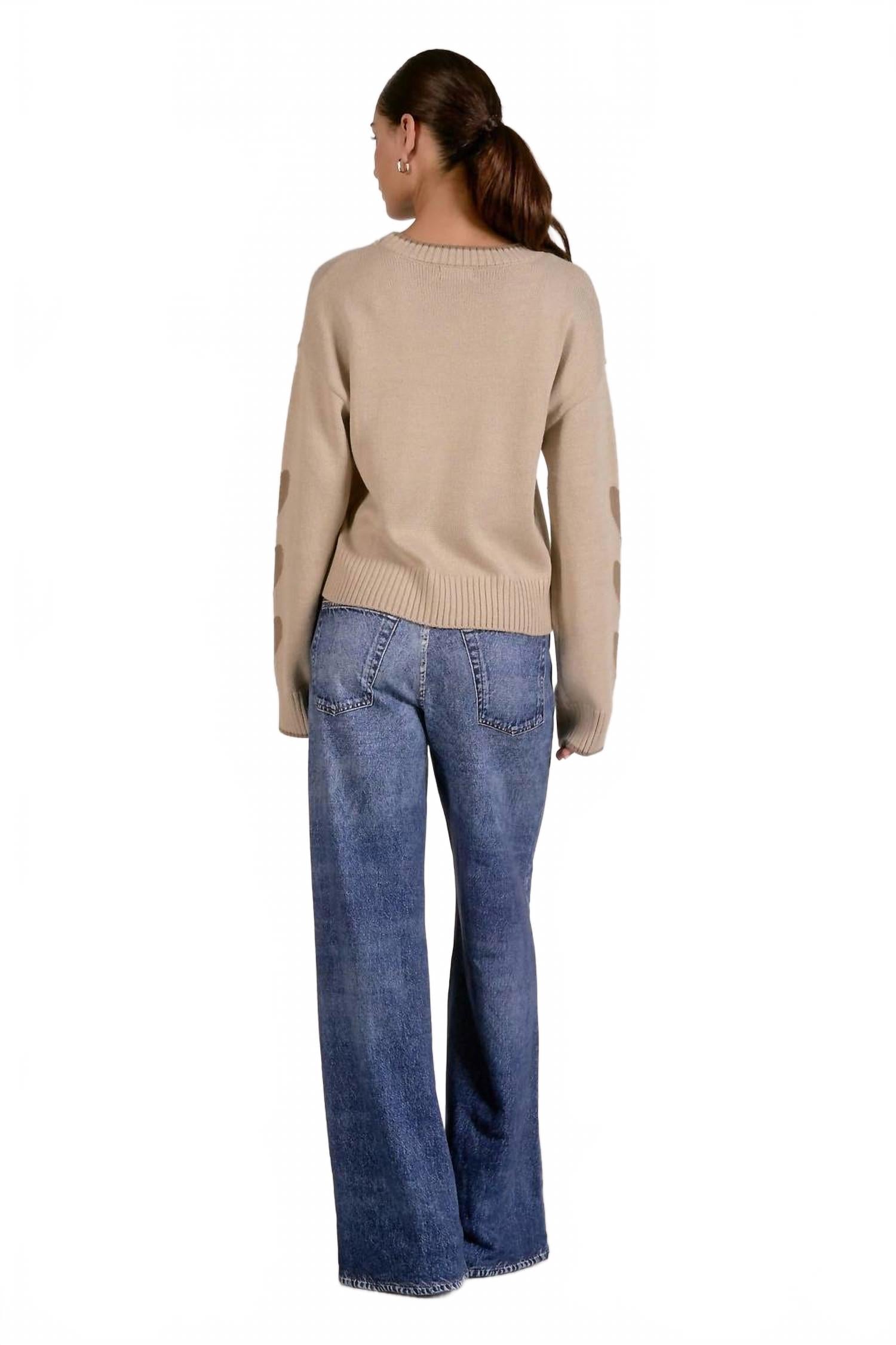 Hearts Sweater In Beige