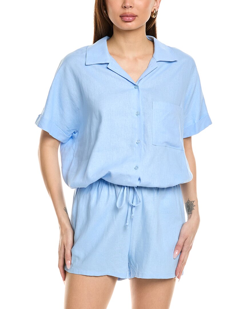 LNA Alpine Linen-Blend Button-Up Shirt