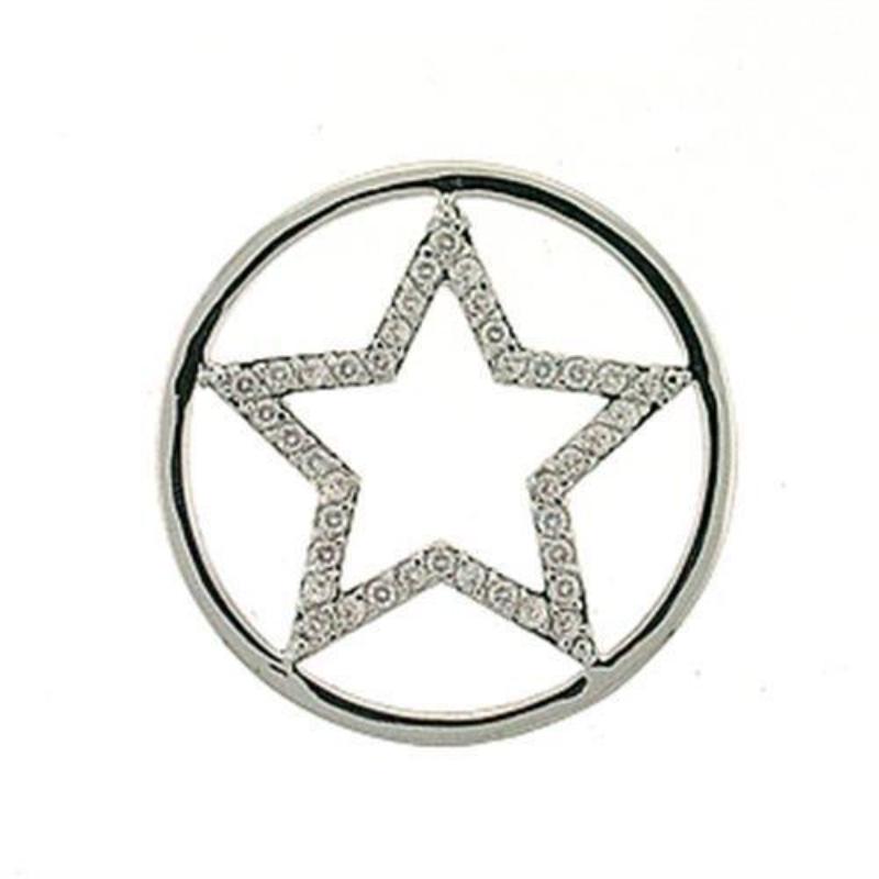 Rhodium Brass Pendant with AAA Grade CZ in Clear