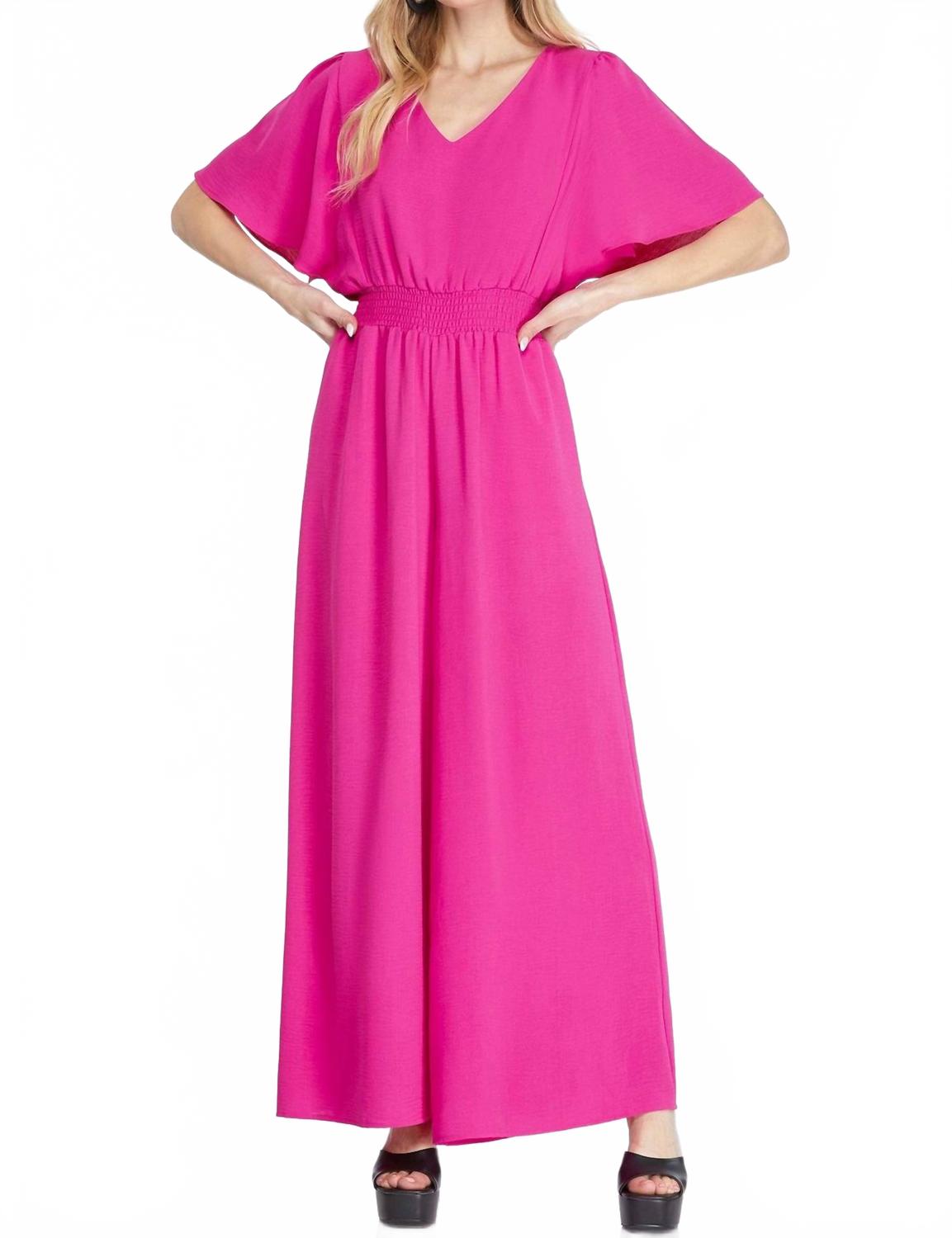 Paradise V-Neck Jumpsuit In Pink