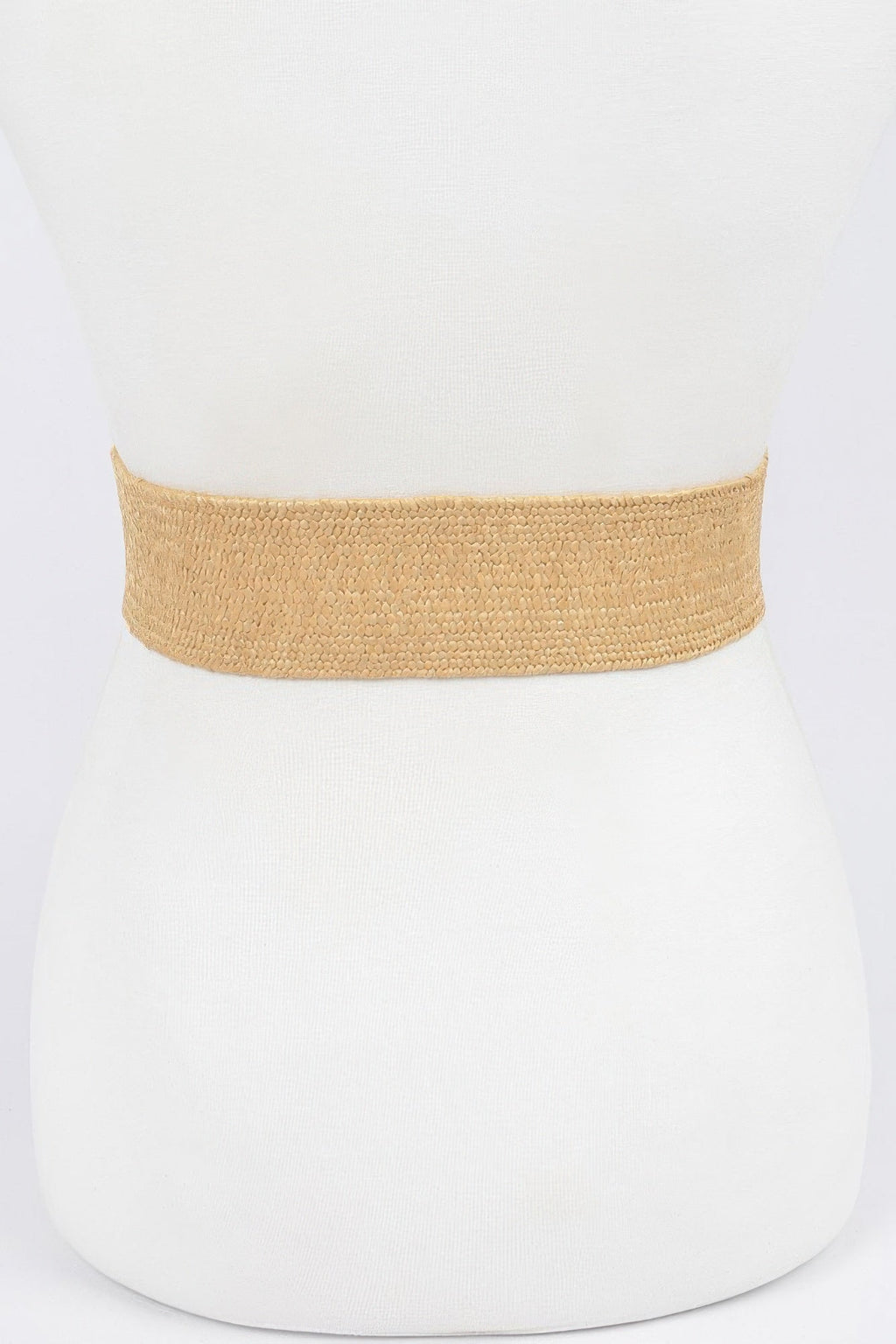Faux Straw Elastic Two Buckles Belt