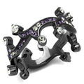 IP Light Black Stainless Steel Ring with AAA Grade CZ in Clear