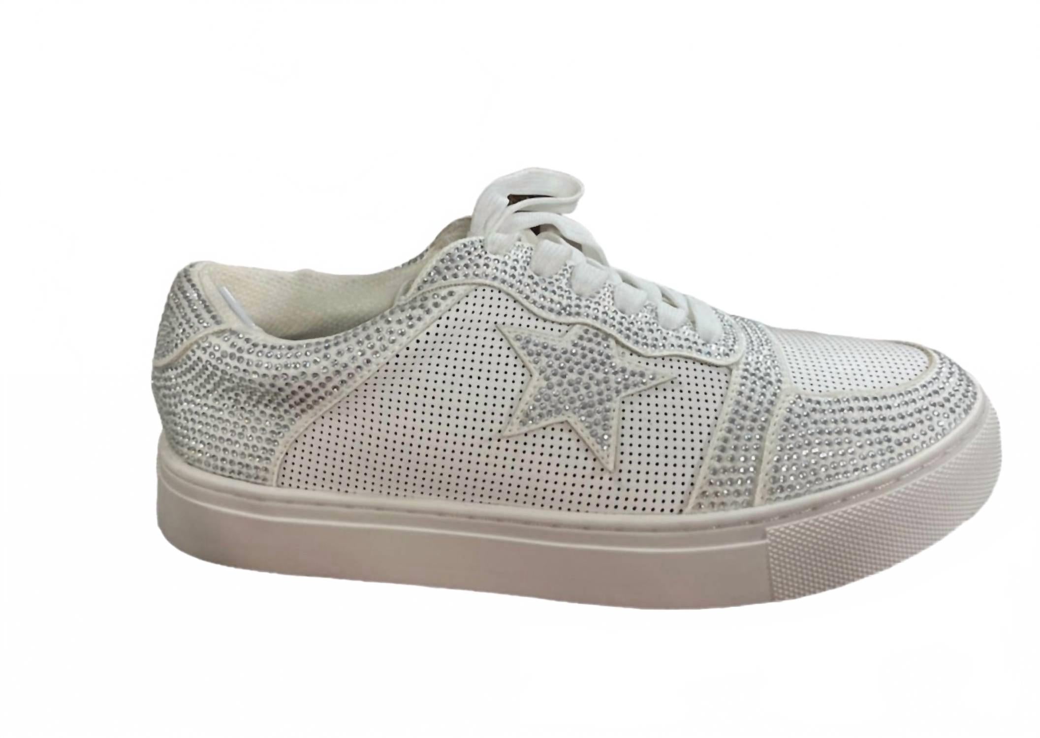 Women's Legendary Star Sneakers In White Crystals