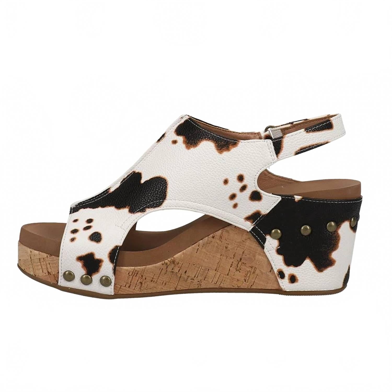 Women's Carley Cow Smooth Wedge Sandals In Multi
