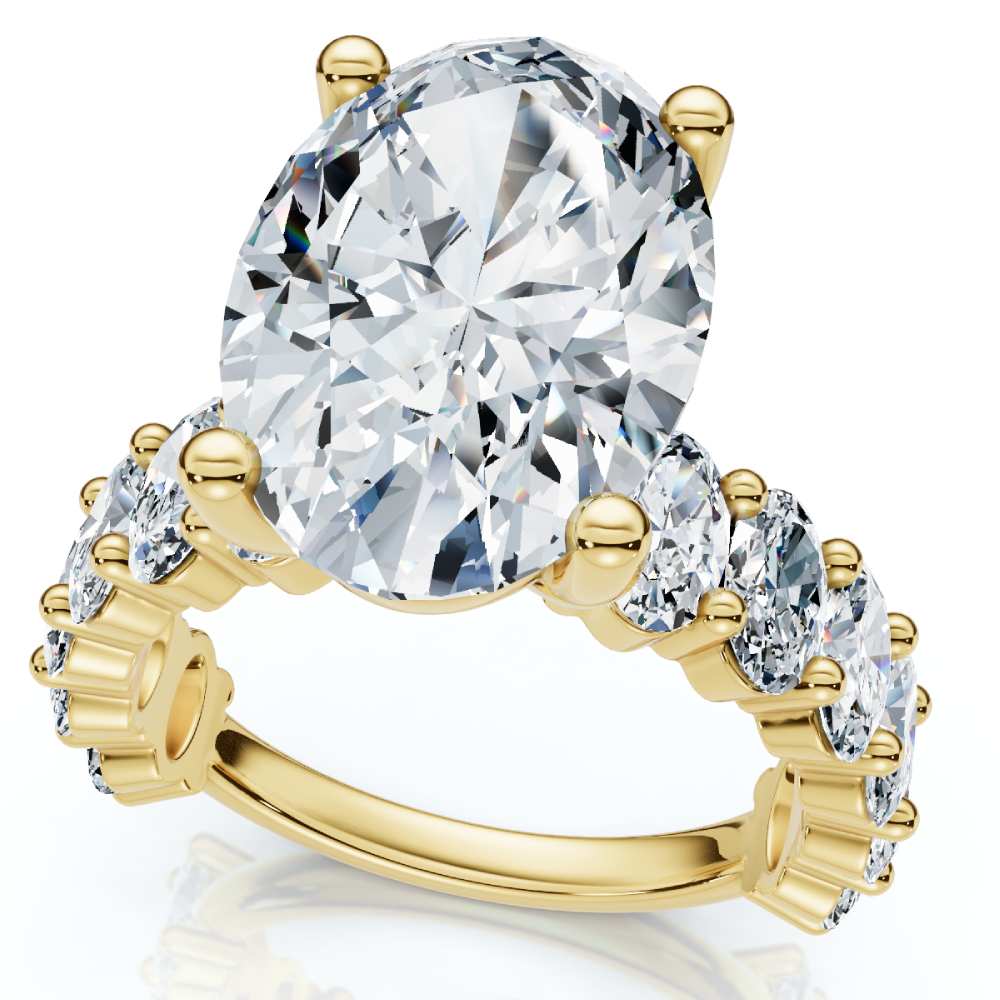Certified 6Ct Oval Diamond Engagement Ring 14k Gold Lab Grown