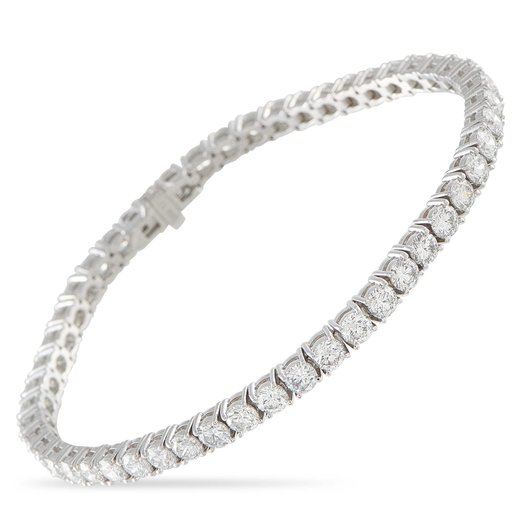 LB Exclusive 18K White Gold 8.26ct Diamond Tennis Bracelet MF07-041526
