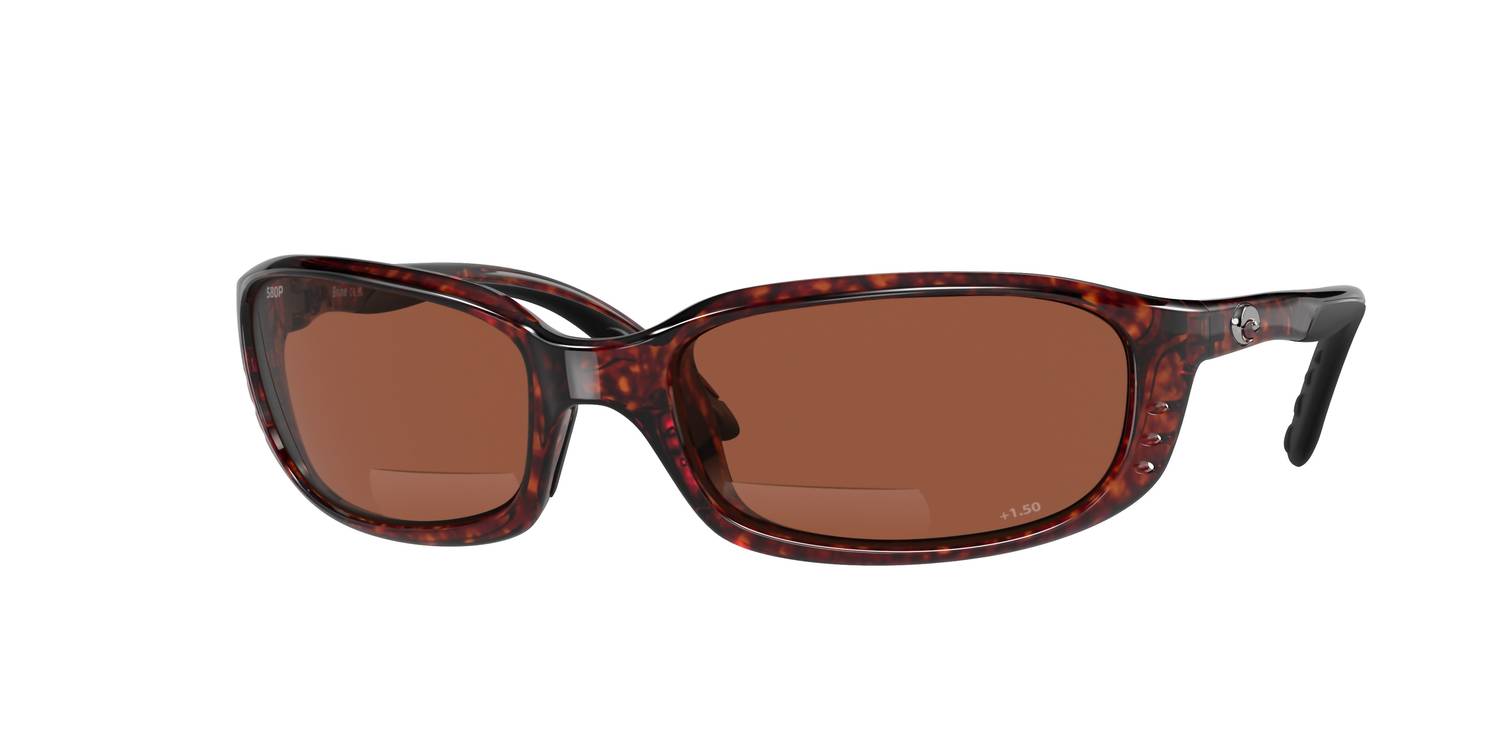 Men's Brine Reader Rectangular Polarized Sunglasses In Tortoise/copper