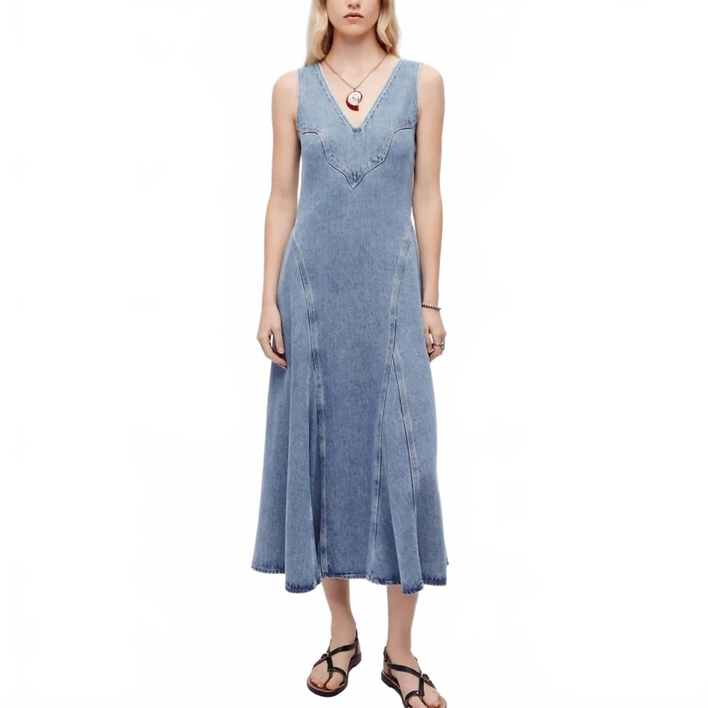 Western Denim Dress In Mojave