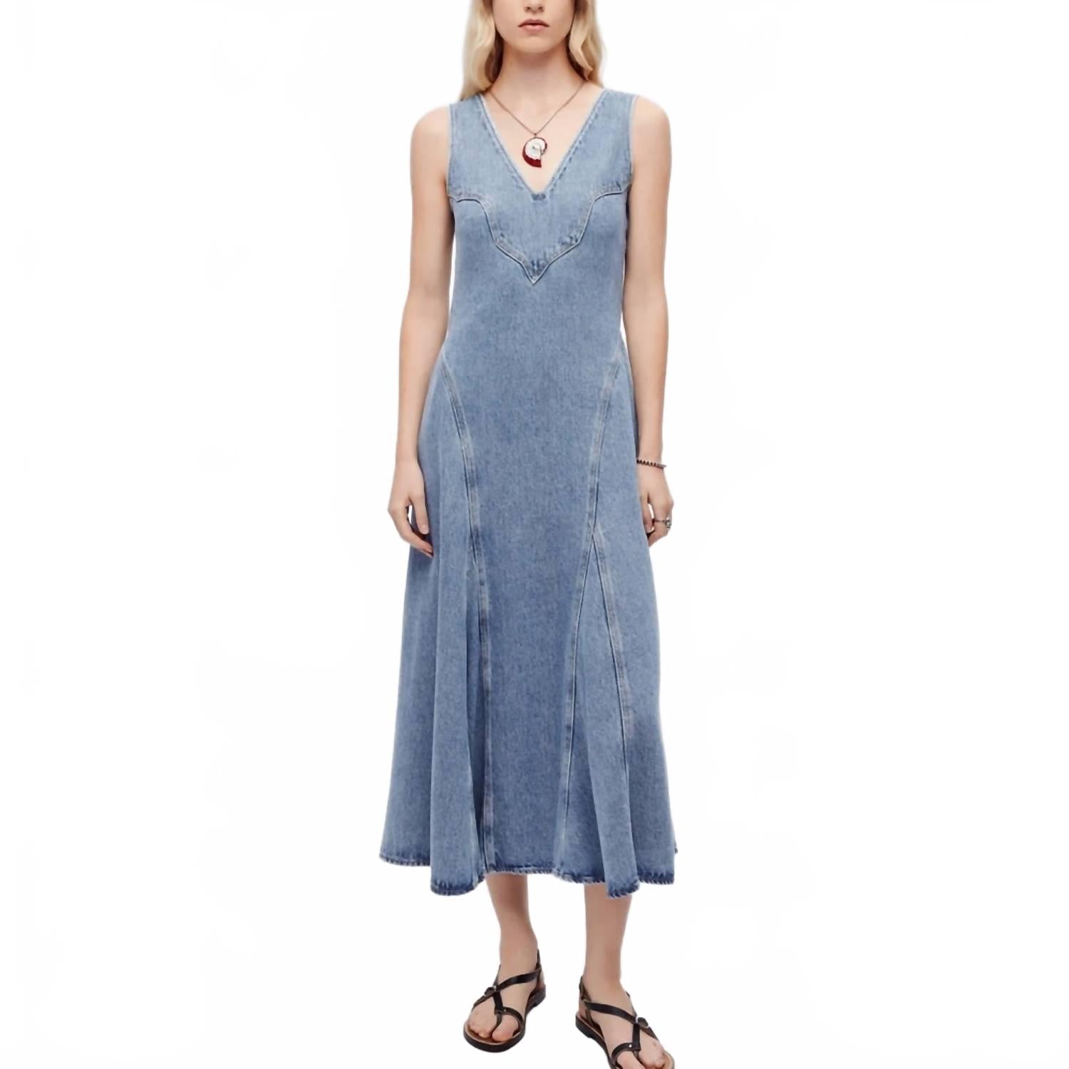 Western Denim Dress In Mojave