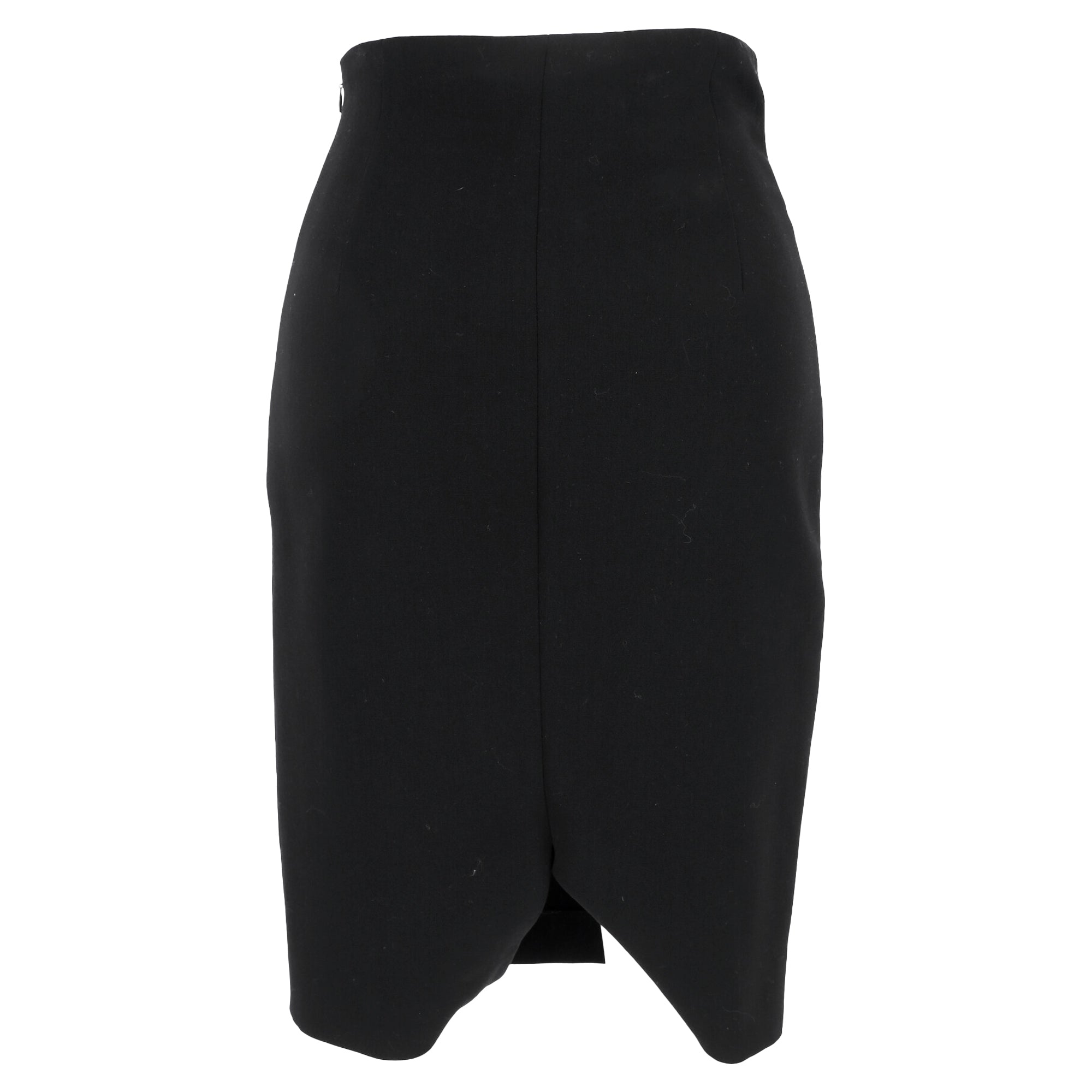 Ralph Lauren Collection Midi Pencil Skirt in Black Wool