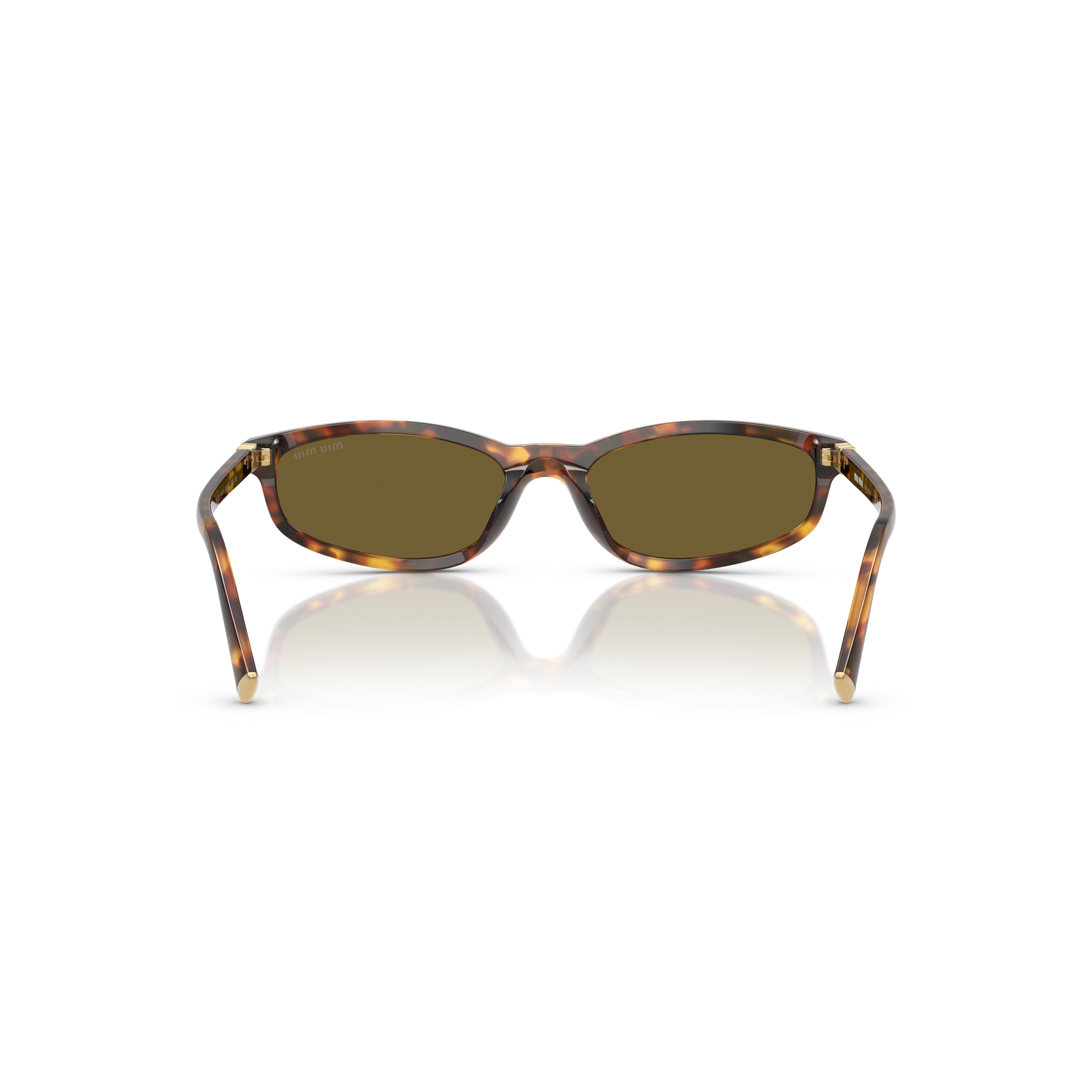 0mu A06s Rectangular Tortoiseshell Sunglasses with Gold Accents