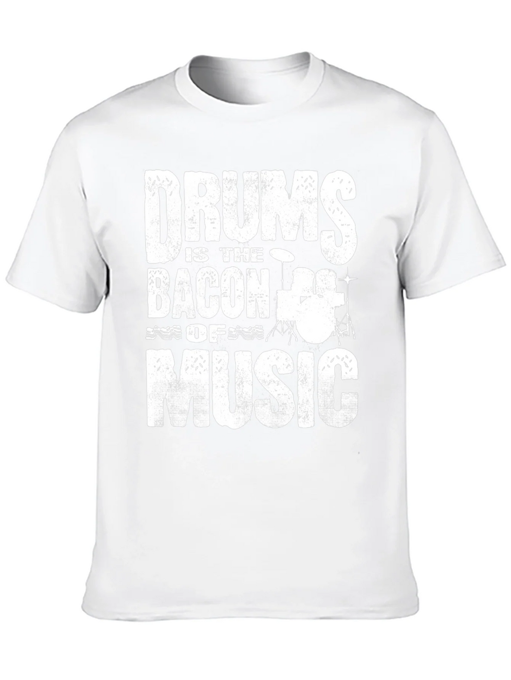 Drums Bacon of Music Black Graphic T-Shirt