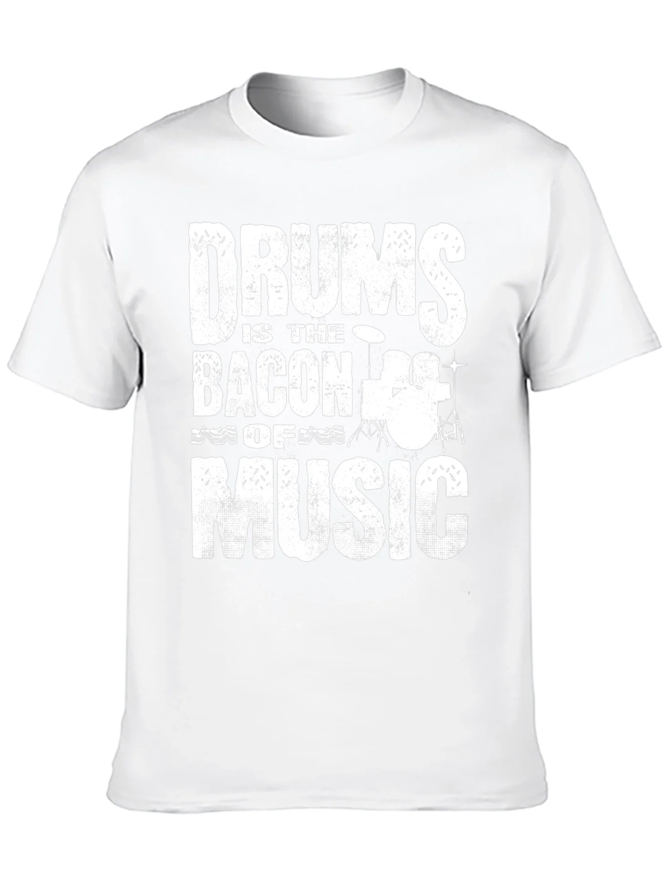 Drums Bacon of Music Black Graphic T-Shirt