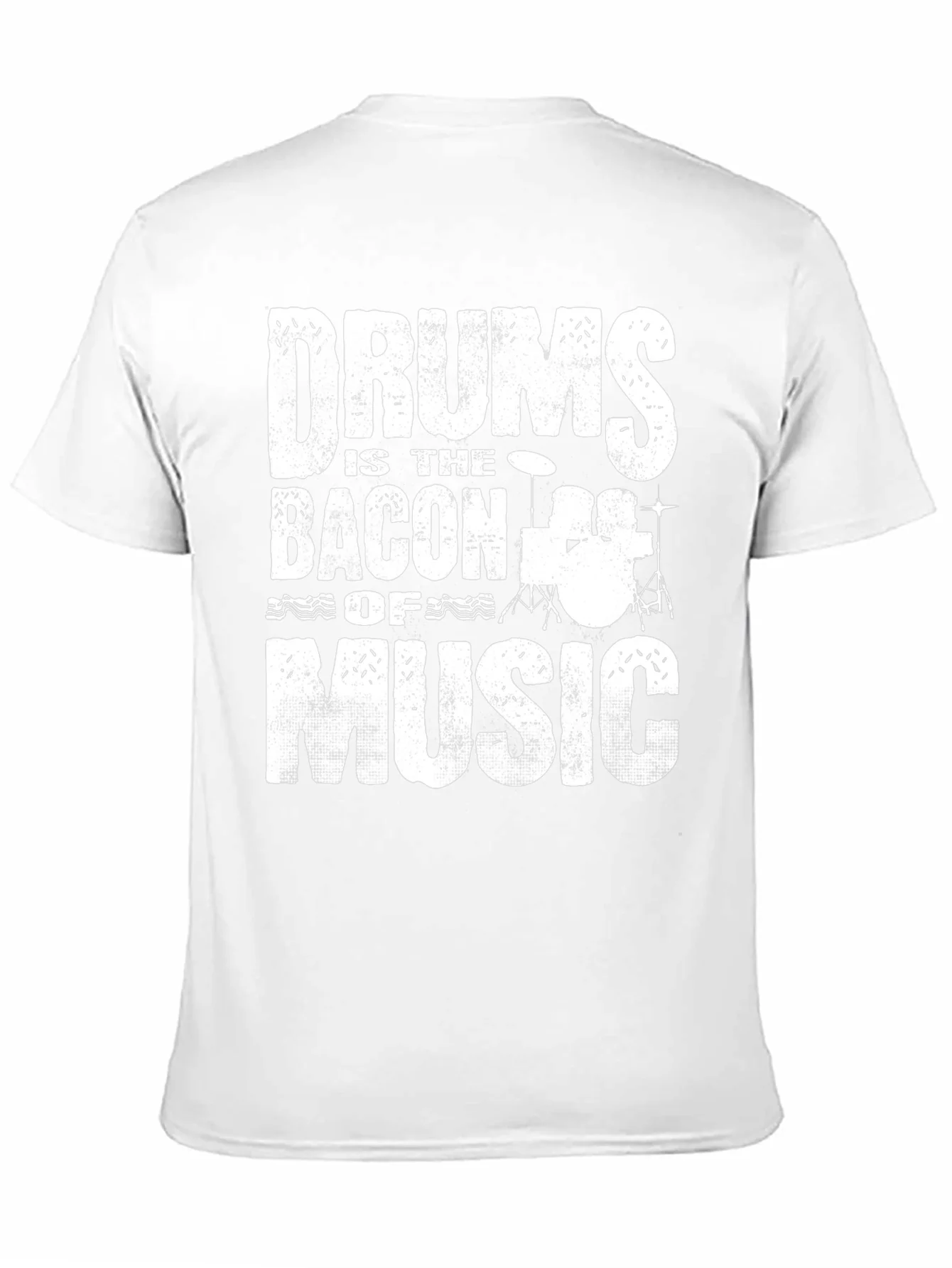 Drums Bacon of Music Black Graphic T-Shirt