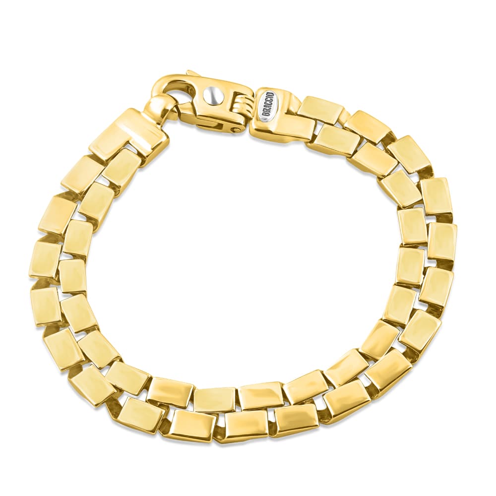 Braccio Men's 36 Gram Double Brick Row Solid Silver Bracelet 8.5" Size: 8.5