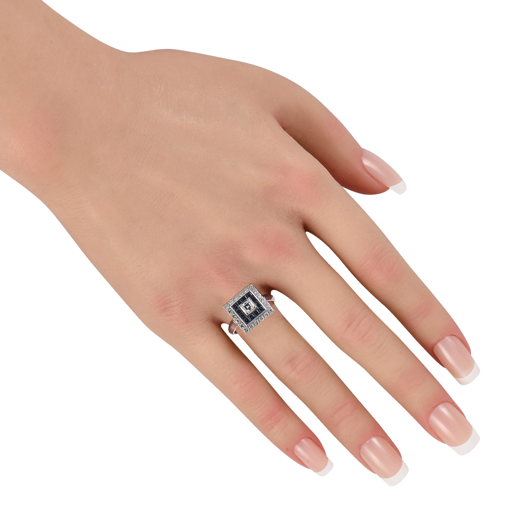 LB Exclusive Platinum 0.40ct Diamond and Sapphire Ring MF15-041426