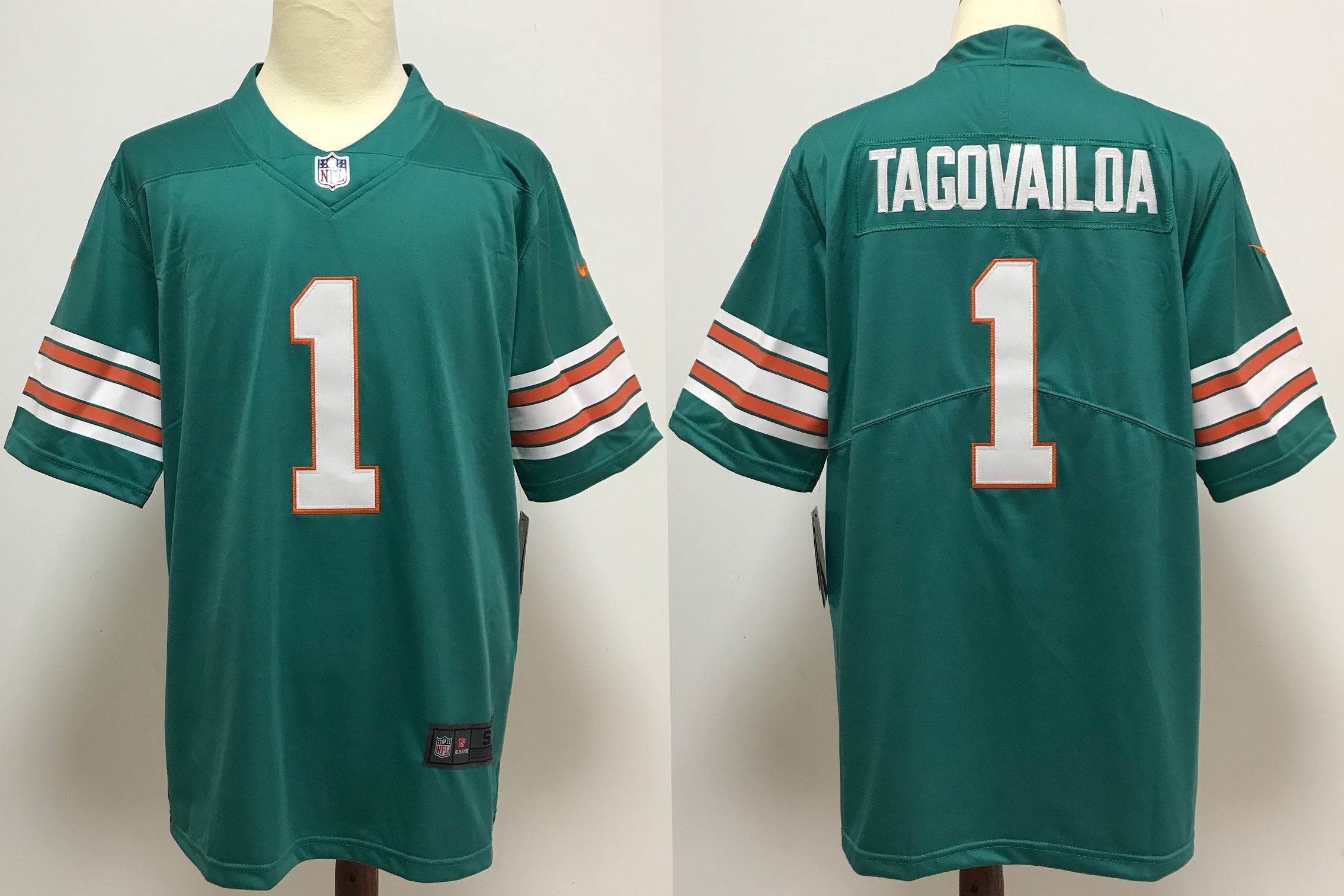 Men's Miami Dolphins Tua Tagovailoa #1 Green Alternate Game Jersey1