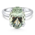 5Ct Green Amethyst Oval Ring 10k Gold
