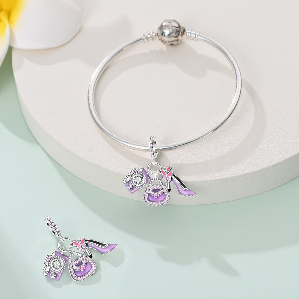 Camera, Handbag & High Heel Shoe Dangle Charm