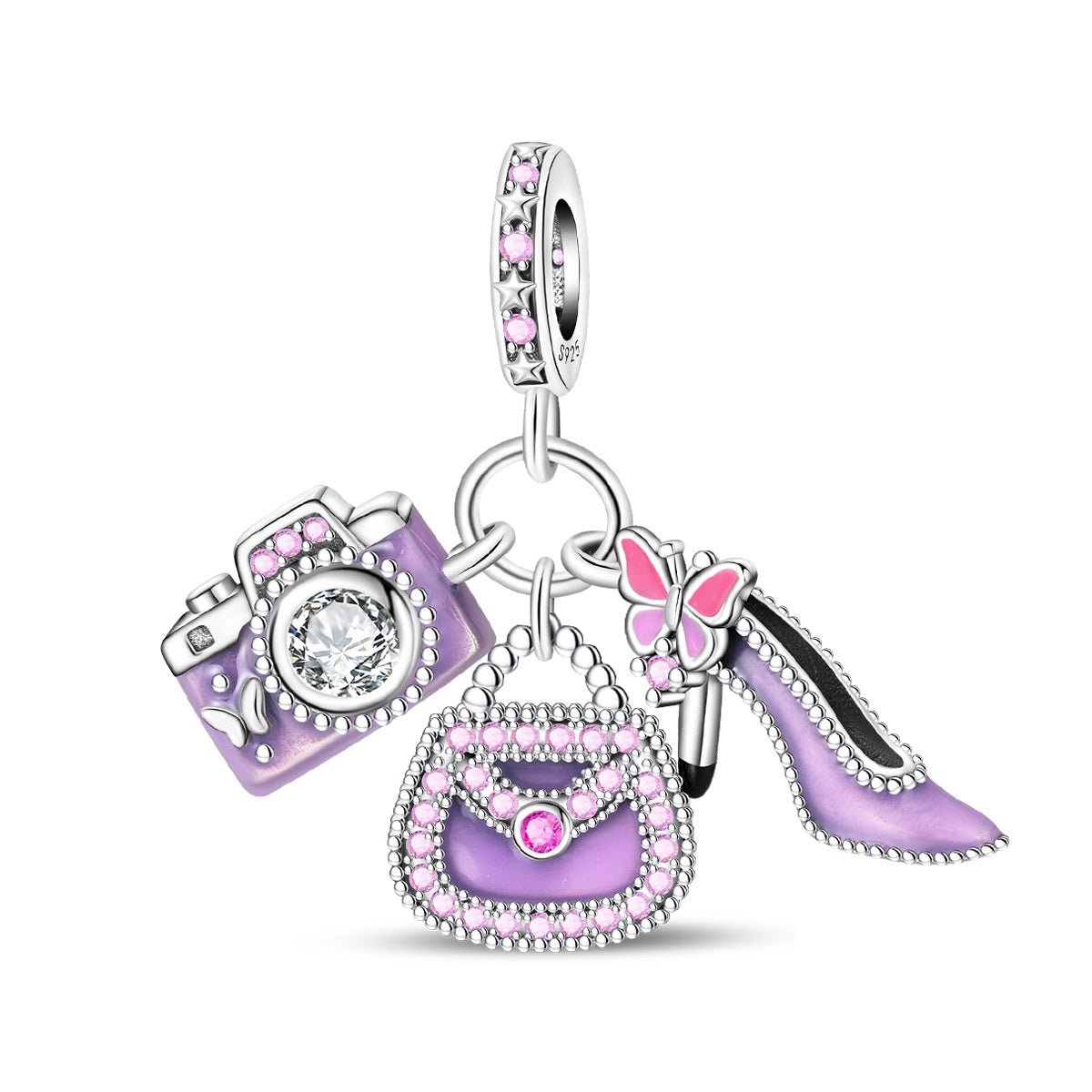 Camera, Handbag & High Heel Shoe Dangle Charm